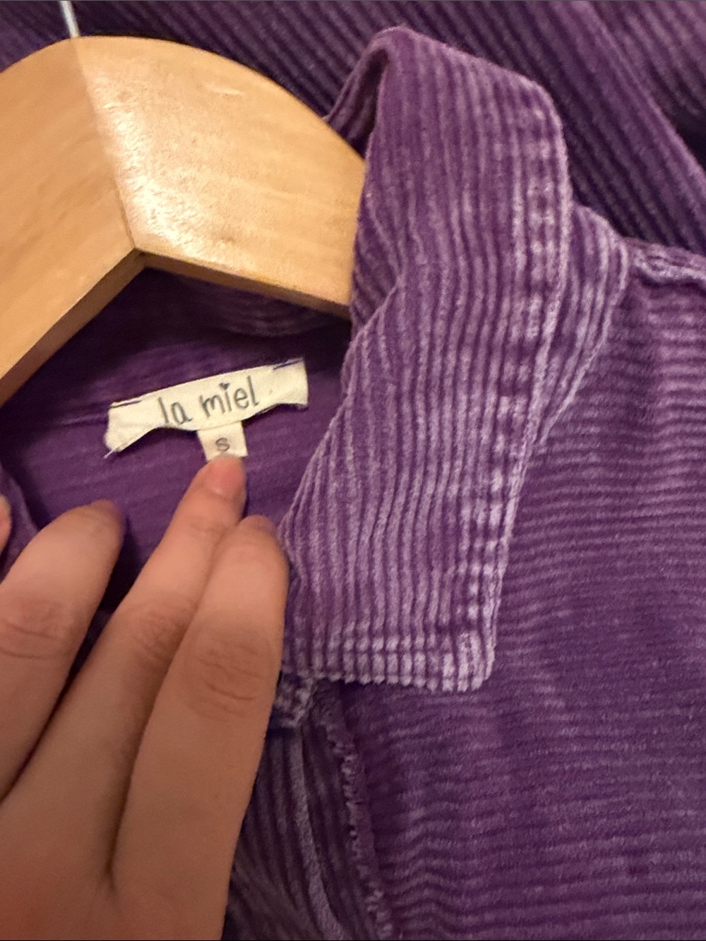LA MIEL Purple Corduroy Shacket Jacket - Picture 5 of 6